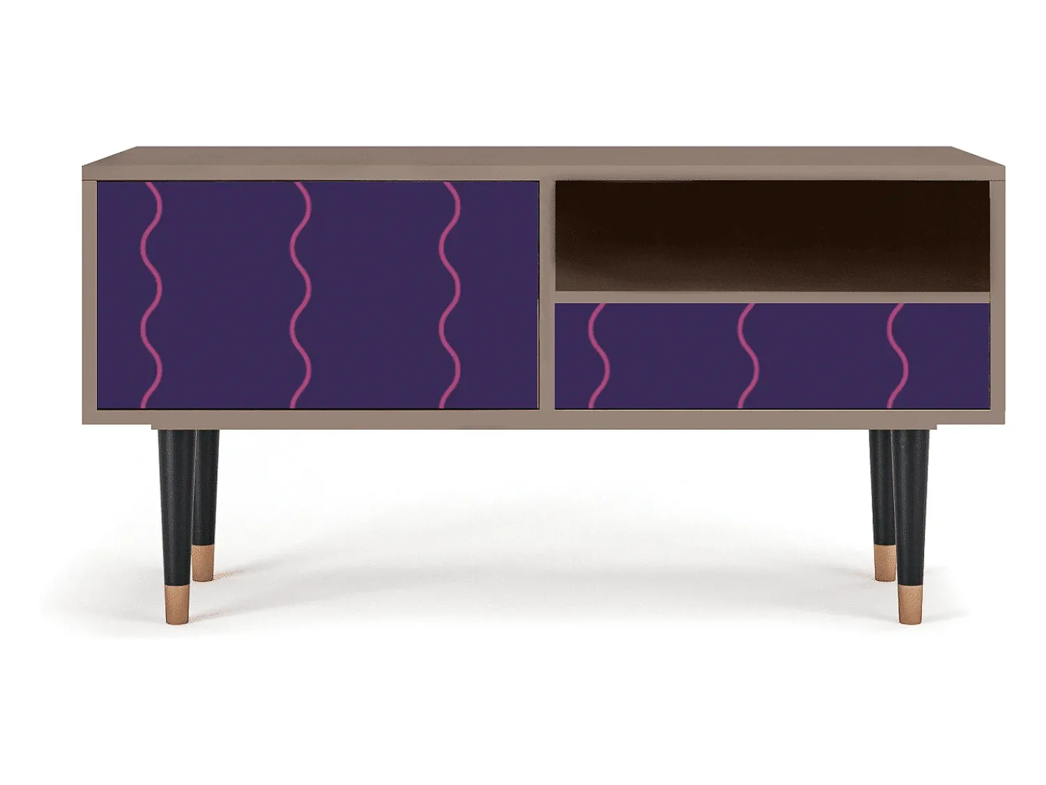 Móvel De Tv* Mueble de TV - 115х59х48 cm - T3 - Grape Maccaroni, Latte Bege