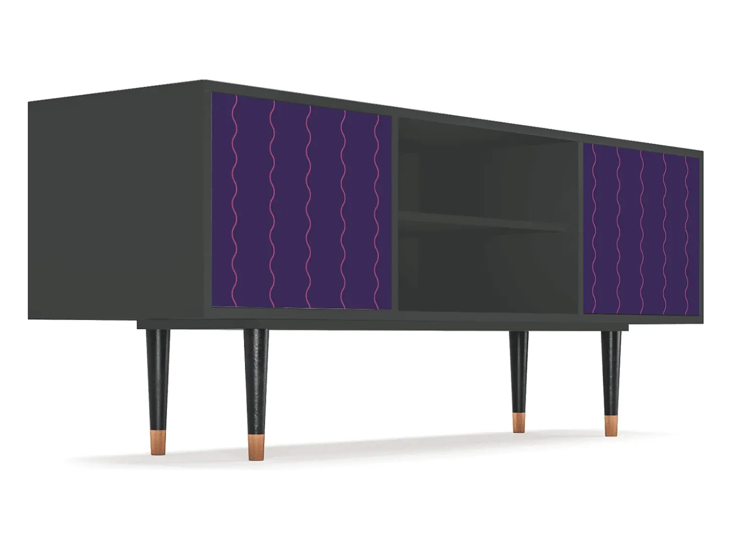 Online Mueble de TV - 170х69х48 cm - T2 - Grape Maccaroni, Antracite Cinza antracite