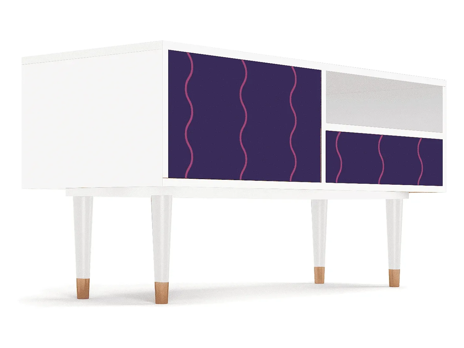 Outlet Mueble de TV - 115х59х48 cm - T3 - Grape Maccaroni, Branco Bege