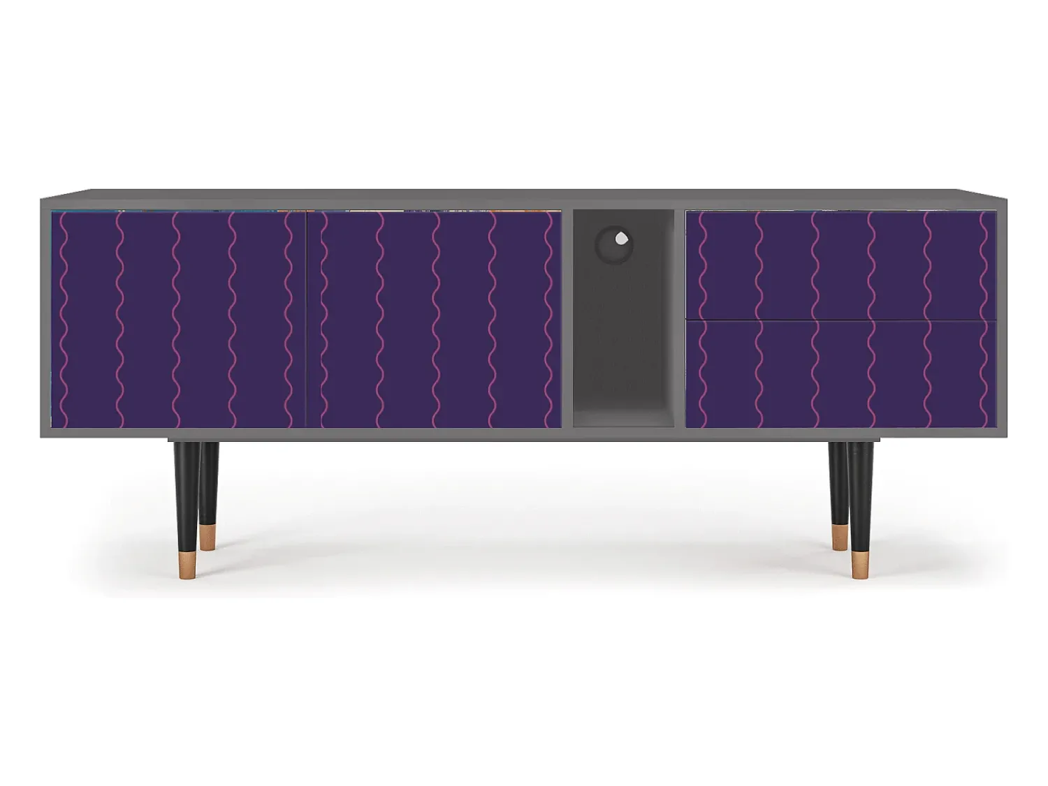 Online Mueble de TV - 170х69х48 cm - T1 - Grape Maccaroni, Cinza Cinzento