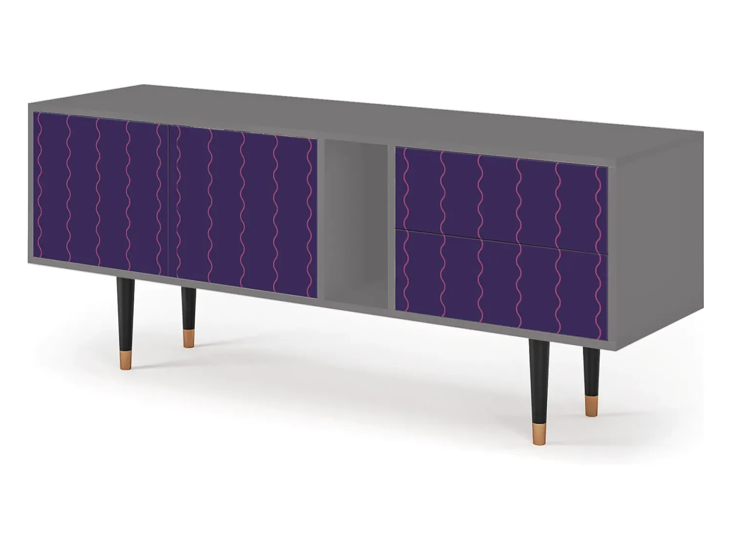 Online Mueble de TV - 170х69х48 cm - T1 - Grape Maccaroni, Cinza Cinzento