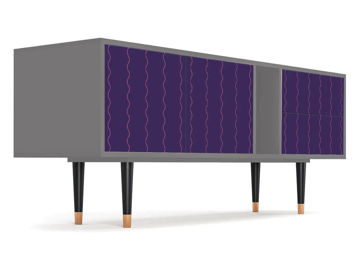 Online Mueble de TV - 170х69х48 cm - T1 - Grape Maccaroni, Cinza Cinzento