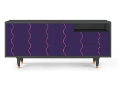 Móvel De Tv* Mueble de TV - 125х56х41 cm - T7 - Grape Maccaroni, Antracite Cinza antracite