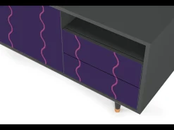 Móvel De Tv* Mueble de TV - 125х56х41 cm - T7 - Grape Maccaroni, Antracite Cinza antracite