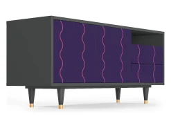 Móvel De Tv* Mueble de TV - 125х56х41 cm - T7 - Grape Maccaroni, Antracite Cinza antracite
