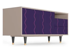 Best Mueble de TV - 125х56х41 cm - T7 - Grape Maccaroni, Latte Bege