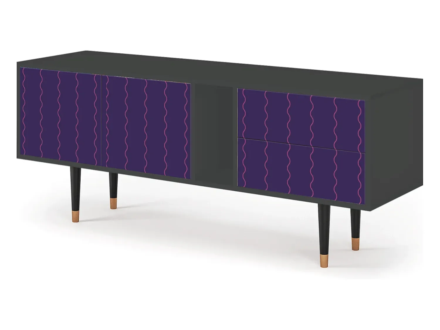 Mueble de TV - 170х69х48 cm - T1 - Grape Maccaroni, Antracite^ Móvel De Tv