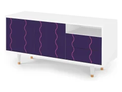 Móvel De Tv* Mueble de TV - 125х56х41 cm - T7 - Grape Maccaroni, Branco Bege