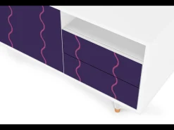 Móvel De Tv* Mueble de TV - 125х56х41 cm - T7 - Grape Maccaroni, Branco Bege