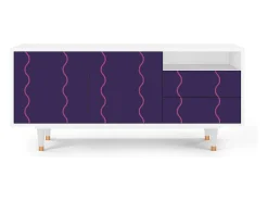 Móvel De Tv* Mueble de TV - 125х56х41 cm - T7 - Grape Maccaroni, Branco Bege