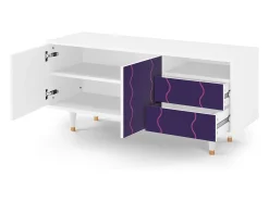 Móvel De Tv* Mueble de TV - 125х56х41 cm - T7 - Grape Maccaroni, Branco Bege