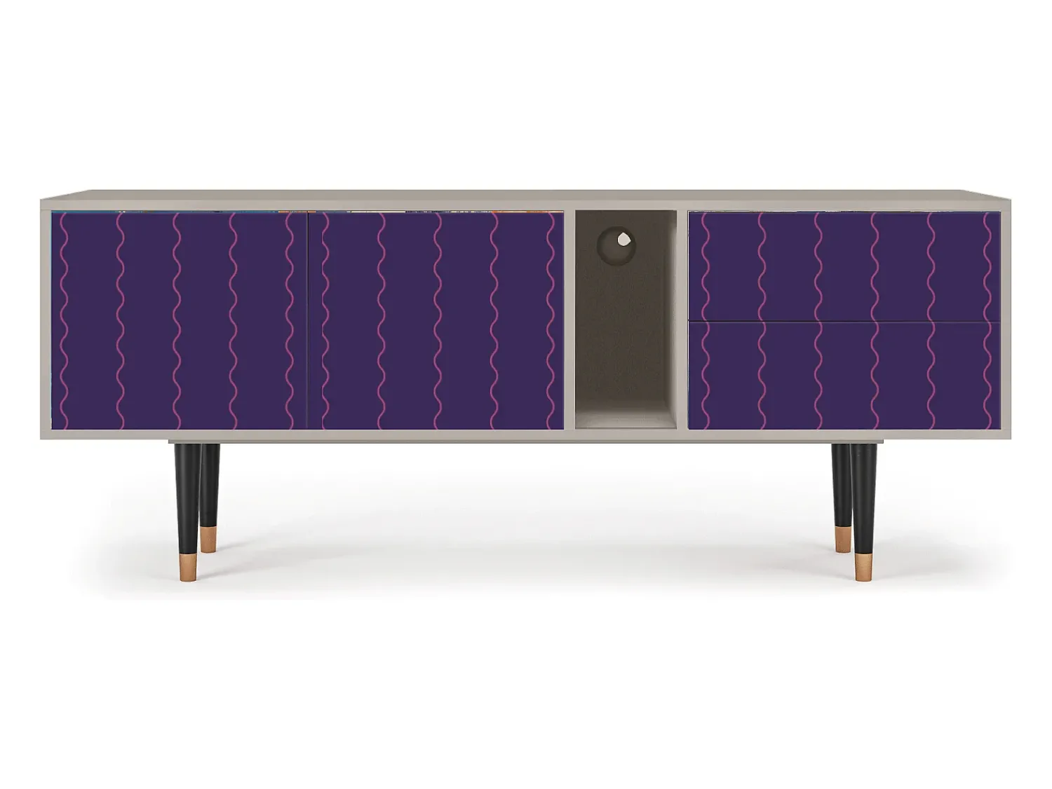 Móvel De Tv| Mueble de TV - 170х69х48 cm - T1 - Grape Maccaroni, Areia Bege