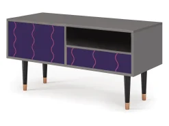 Móvel De Tv| Mueble de TV - 115х59х48 cm - T3 - Grape Maccaroni, Cinza Cinzento