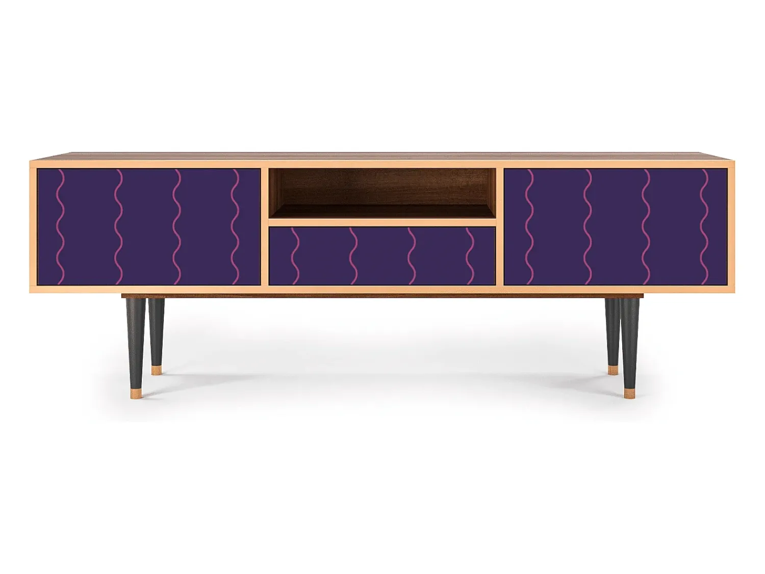 Móvel De Tv| Mueble de TV - 170х59х41 cm - T6 - Grape Maccaroni, Nogueira Castanho