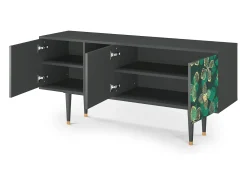 Móvel De Tv| Mueble de TV - 150х69х41 cm - T5 - Green Flower, Antracite Cinza antracite