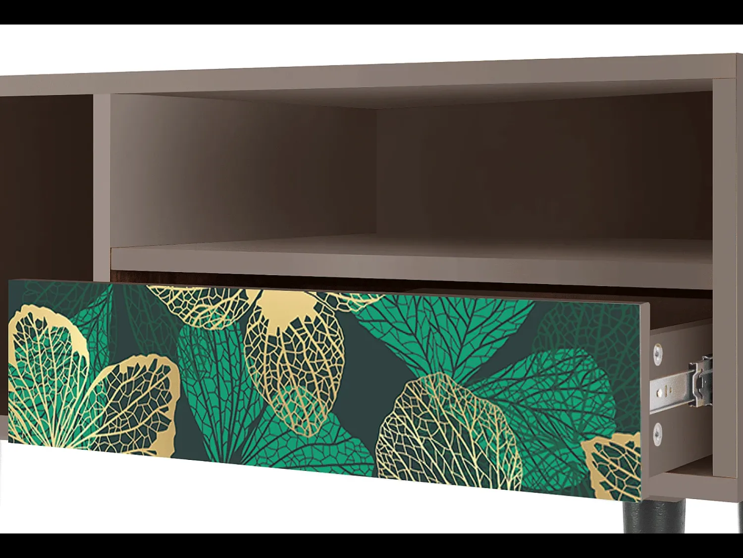 Móvel De Tv| Mueble de TV - 115х59х48 cm - T3 - Green Flower, Latte Bege
