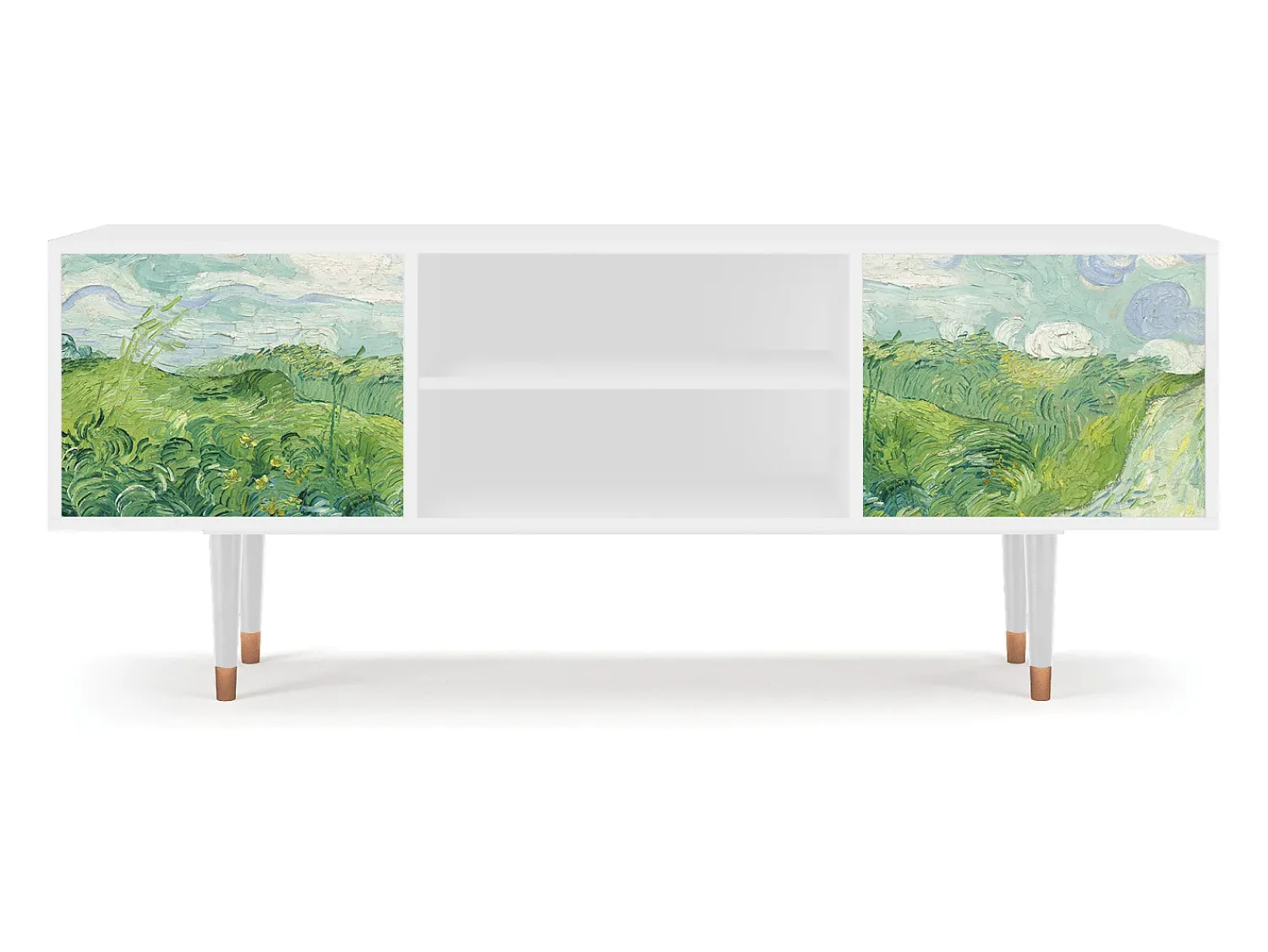 Móvel De Tv* Mueble de TV - 170х69х48 cm - T2 - Green Wheat Fields, Branco Bege