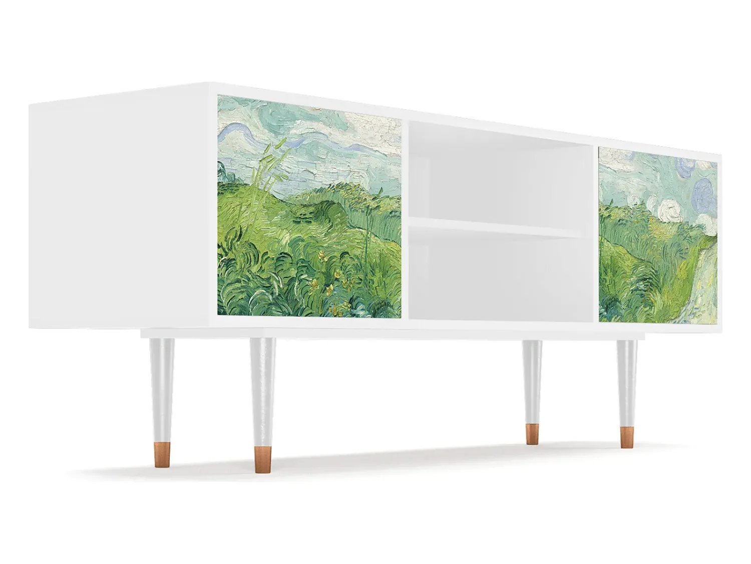 Móvel De Tv* Mueble de TV - 170х69х48 cm - T2 - Green Wheat Fields, Branco Bege