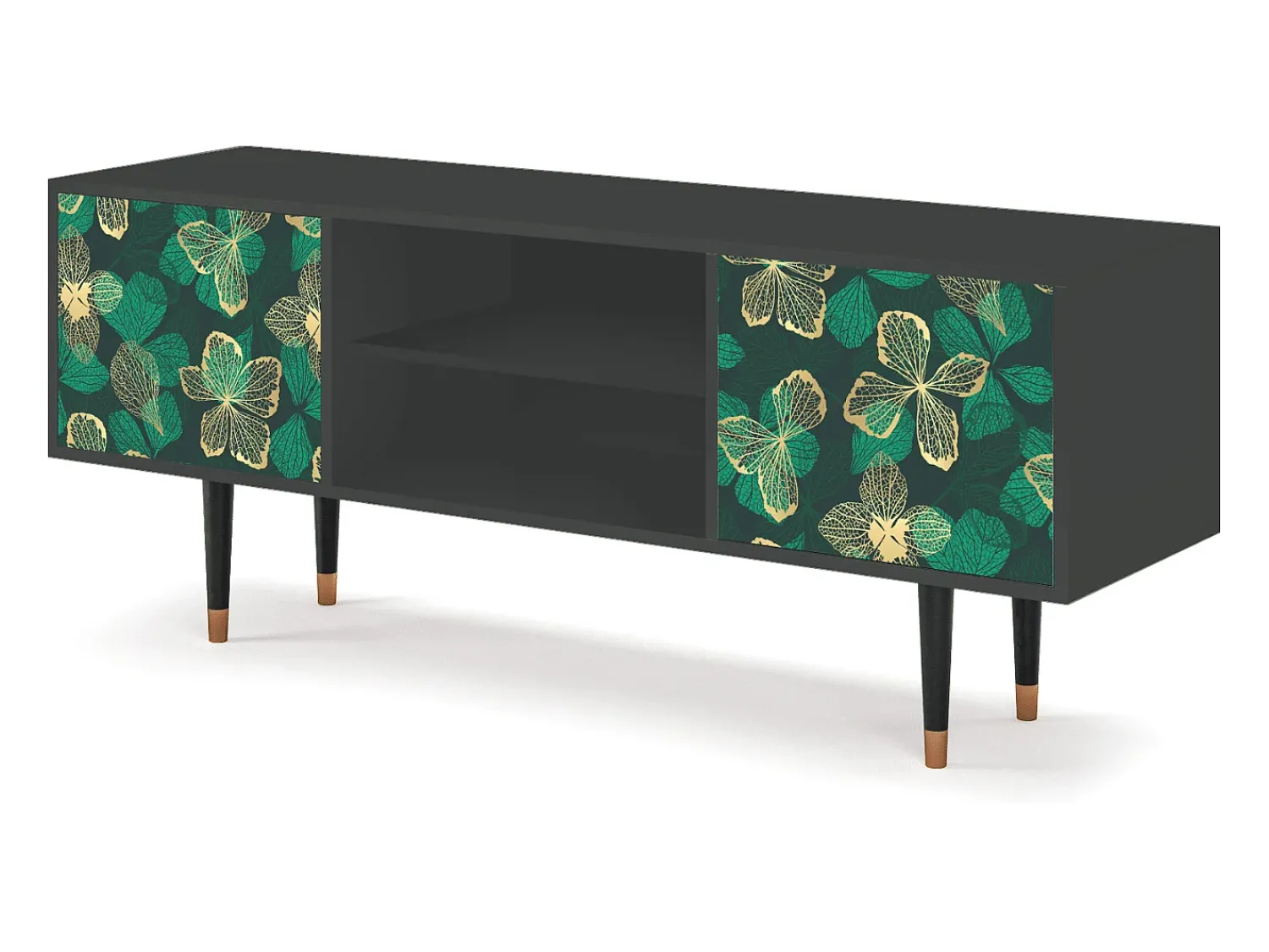Mueble de TV - 170х69х48 cm - T2 - Green Flower, Antracite Cinza antracite