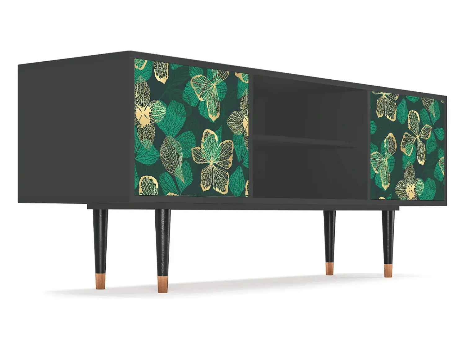 Mueble de TV - 170х69х48 cm - T2 - Green Flower, Antracite Cinza antracite