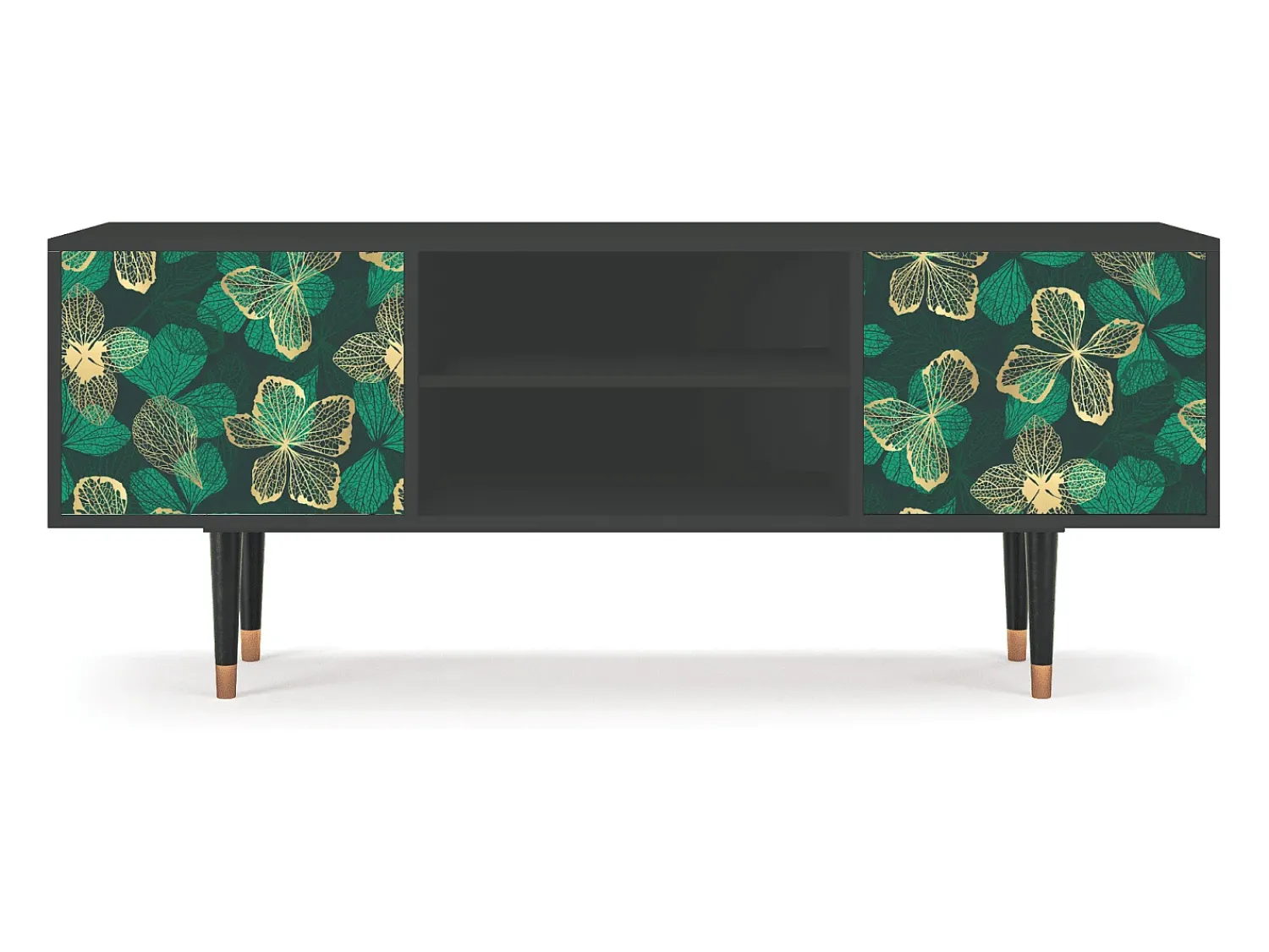 Mueble de TV - 170х69х48 cm - T2 - Green Flower, Antracite Cinza antracite
