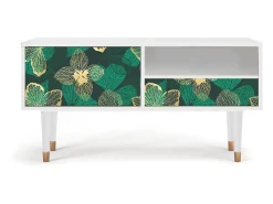 Móvel De Tv| Mueble de TV - 115х59х48 cm - T3 - Green Flower, Branco Bege