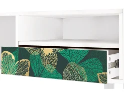 Móvel De Tv| Mueble de TV - 115х59х48 cm - T3 - Green Flower, Branco Bege