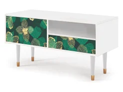 Móvel De Tv| Mueble de TV - 115х59х48 cm - T3 - Green Flower, Branco Bege