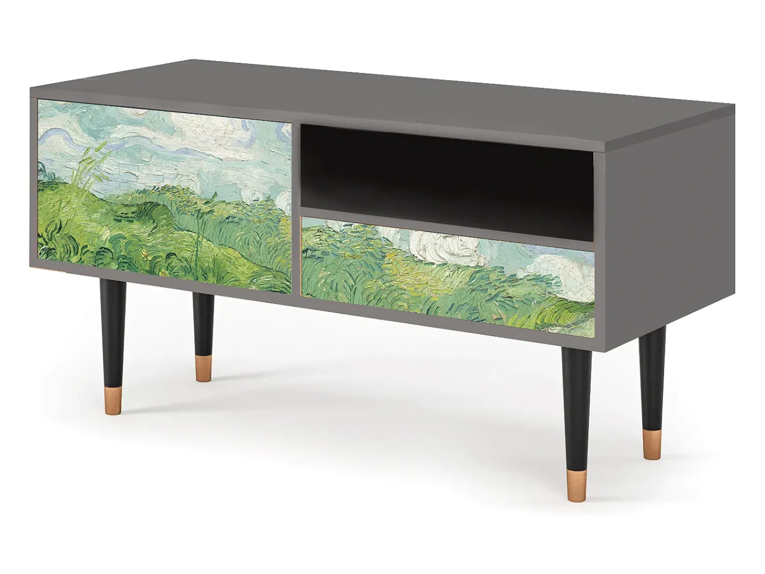 Clearance Mueble de TV - 115х59х48 cm - T3 - Green Wheat Fields, Cinza Cinzento