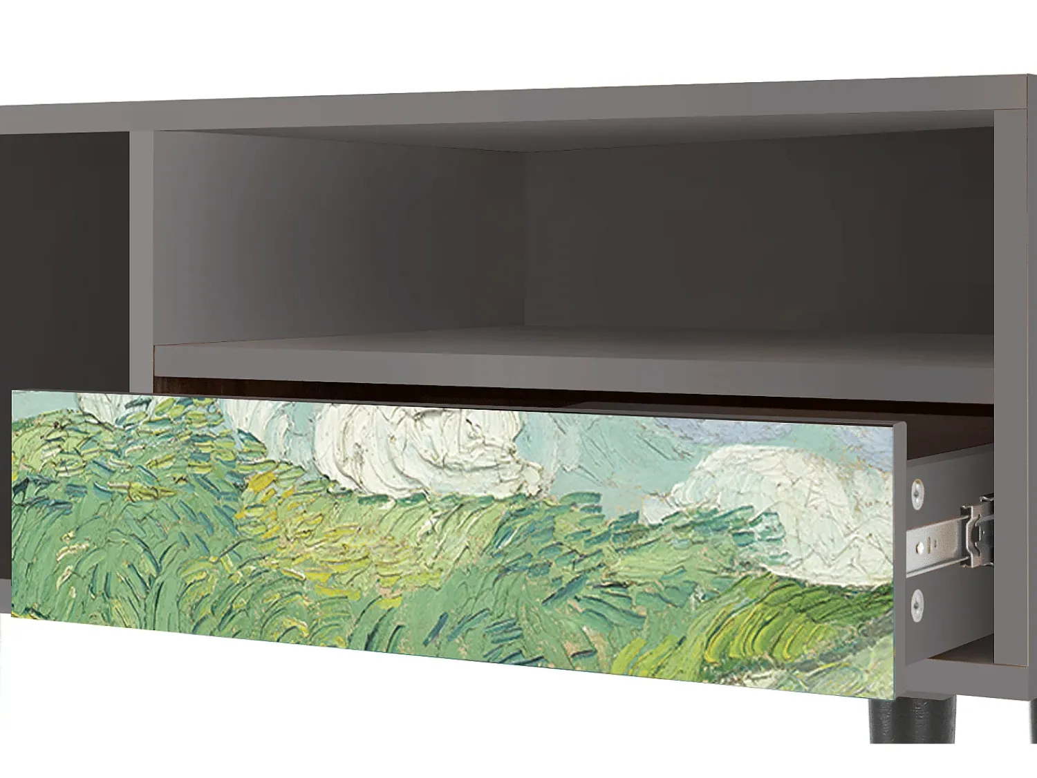 Clearance Mueble de TV - 115х59х48 cm - T3 - Green Wheat Fields, Cinza Cinzento