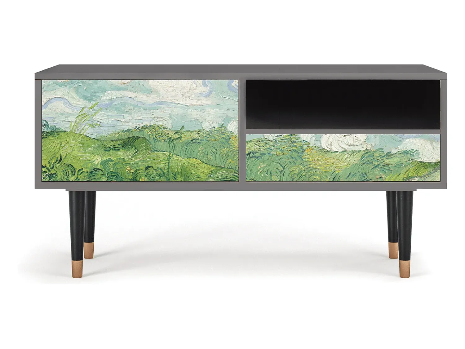 Clearance Mueble de TV - 115х59х48 cm - T3 - Green Wheat Fields, Cinza Cinzento