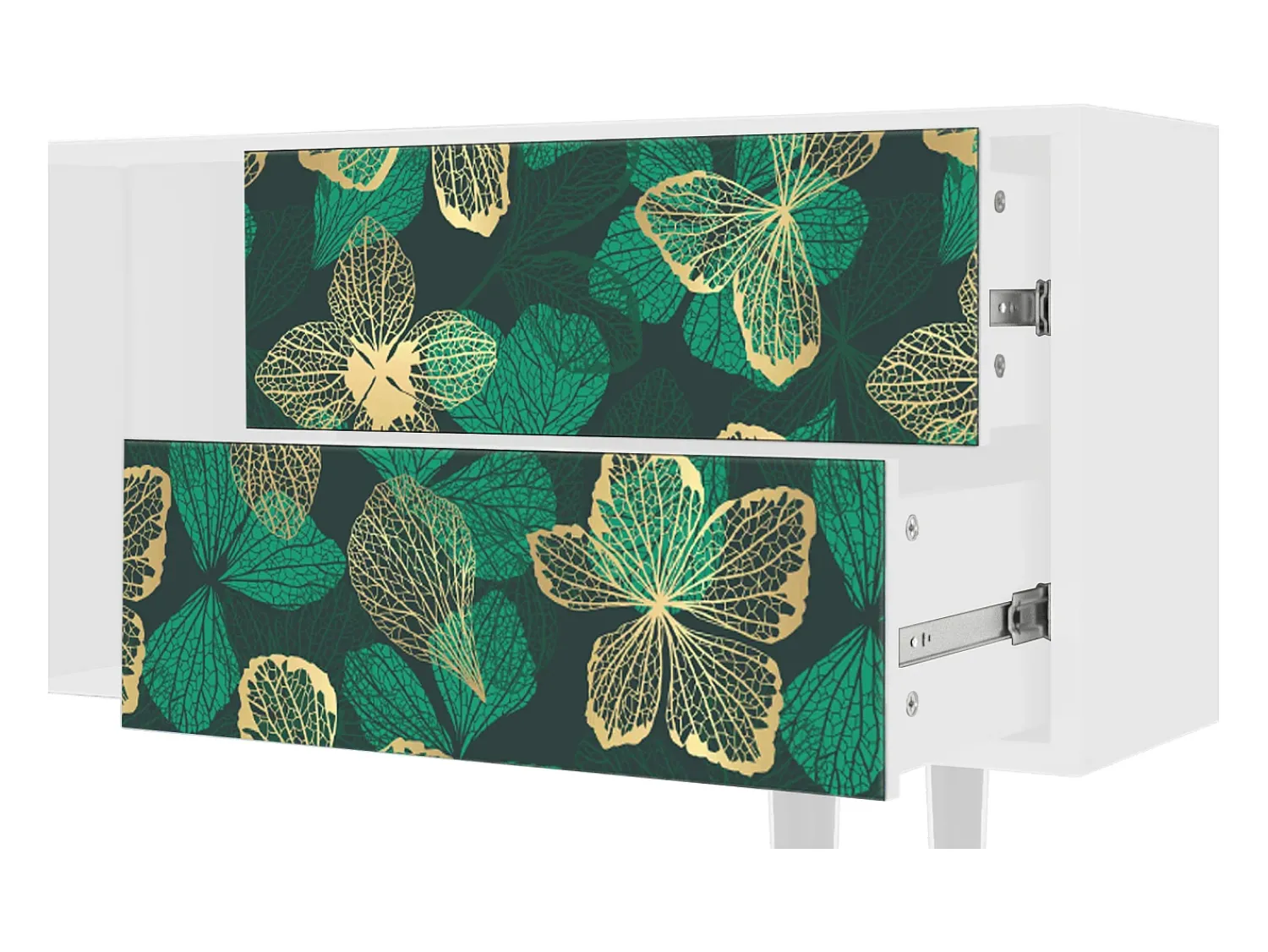 Móvel De Tv* Mueble de TV - 170х69х48 cm - T1 - Green Flower, Branco Bege