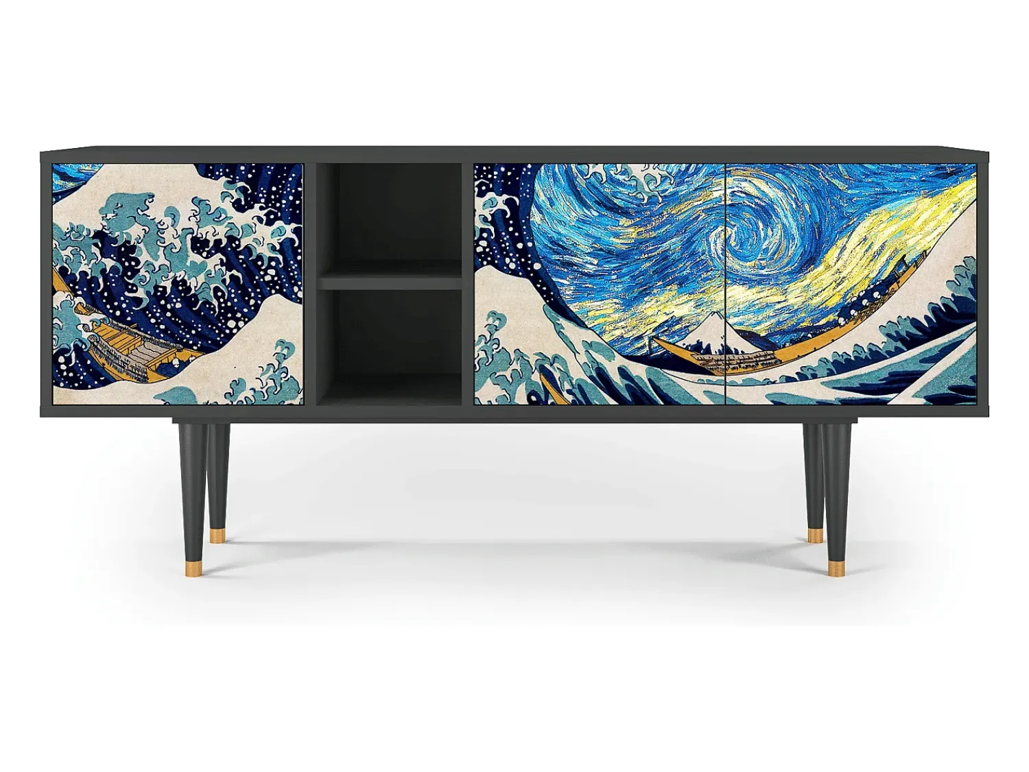 Mueble de TV - 150х69х41 cm - T5 - Great Wave, Antracite^ Móvel De Tv