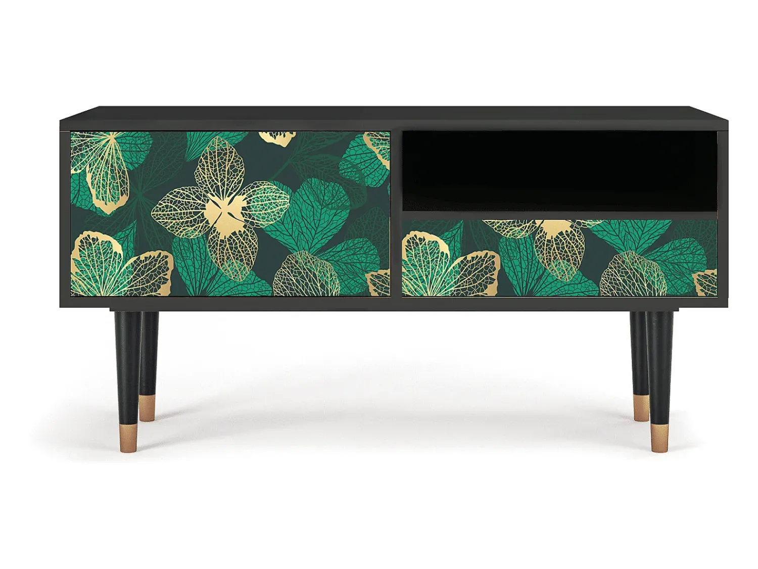 Móvel De Tv| Mueble de TV - 115х59х48 cm - T3 - Green Flower, Antracite Cinza antracite
