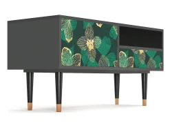 Móvel De Tv| Mueble de TV - 115х59х48 cm - T3 - Green Flower, Antracite Cinza antracite