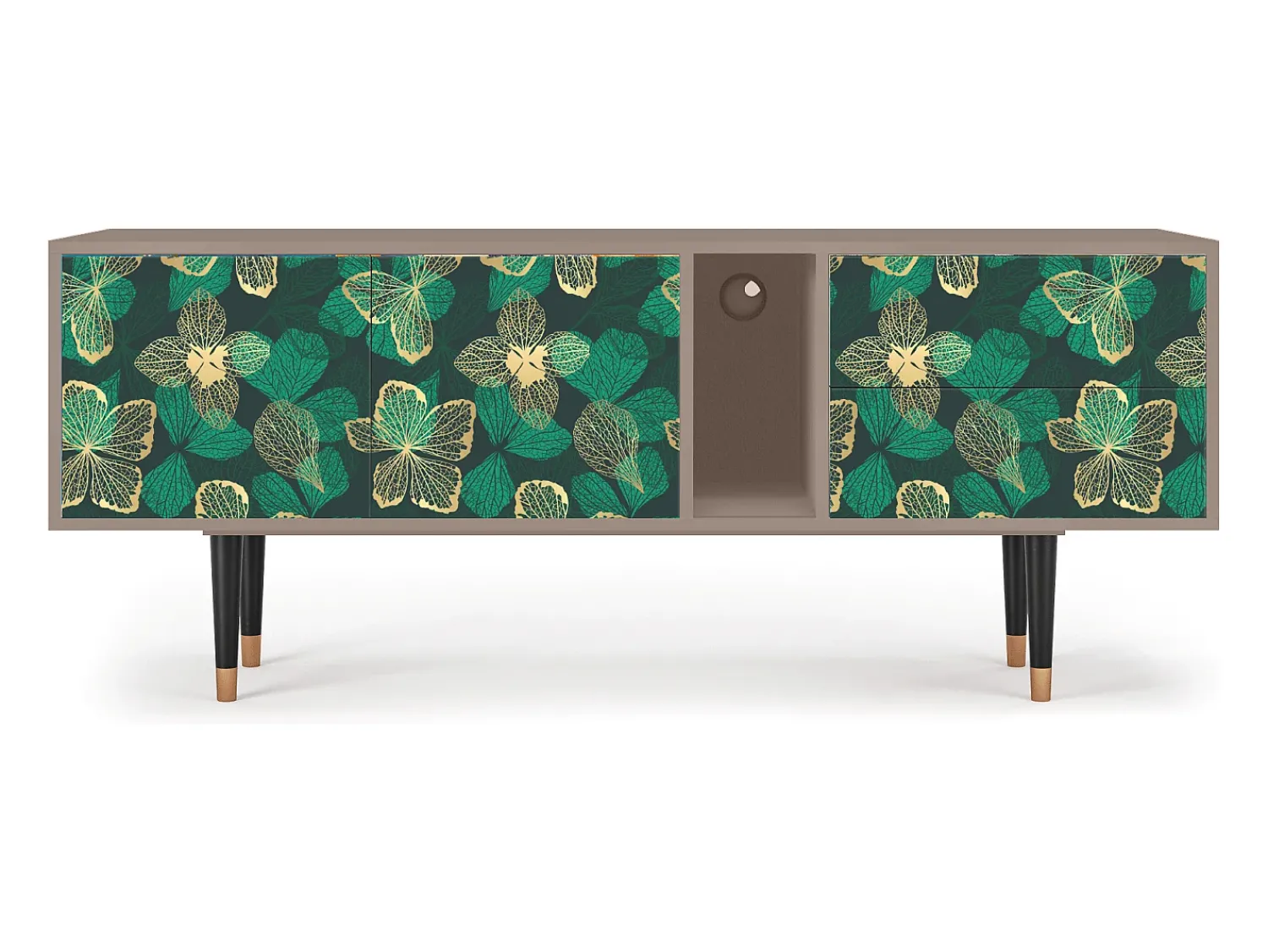 Móvel De Tv| Mueble de TV - 170х69х48 cm - T1 - Green Flower, Latte Bege