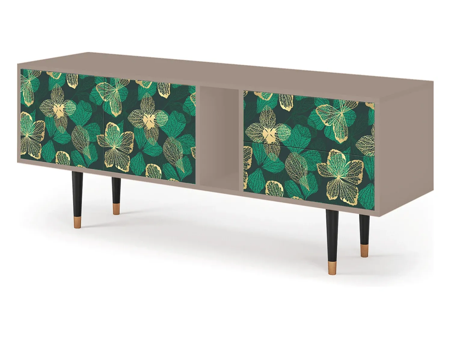 Móvel De Tv| Mueble de TV - 170х69х48 cm - T1 - Green Flower, Latte Bege