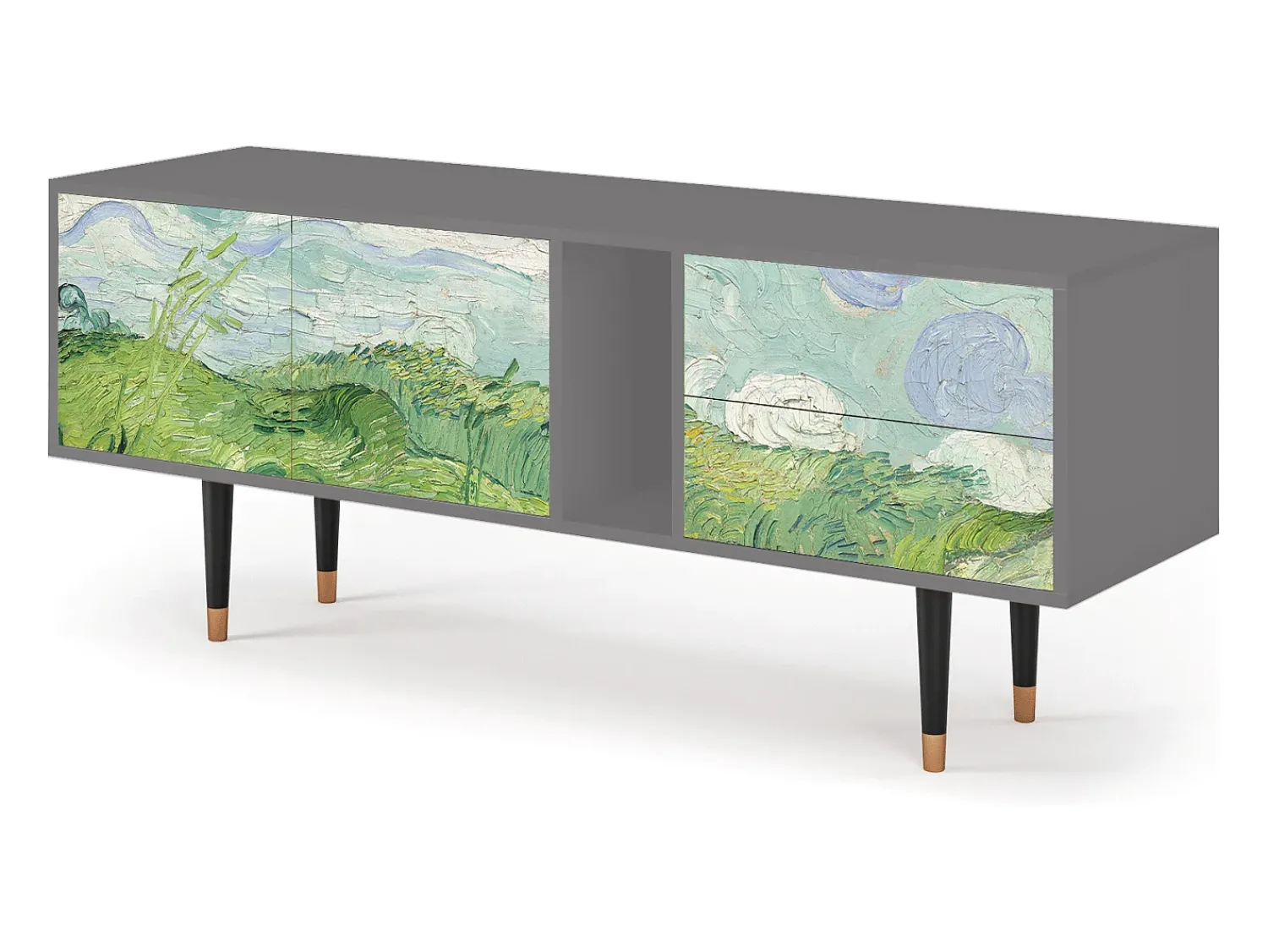 Mueble de TV - 170х69х48 cm - T1 - Green Wheat Fields, Cinza^ Móvel De Tv