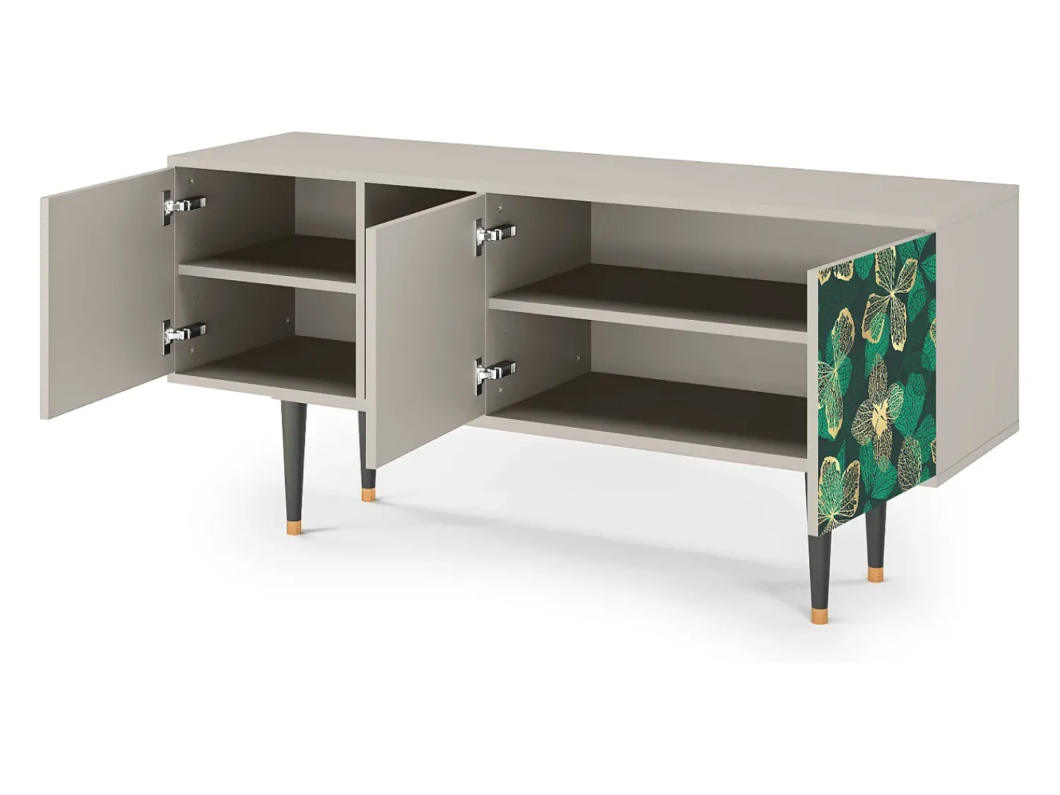 Móvel De Tv* Mueble de TV - 150х69х41 cm - T5 - Green Flower, Areia Bege