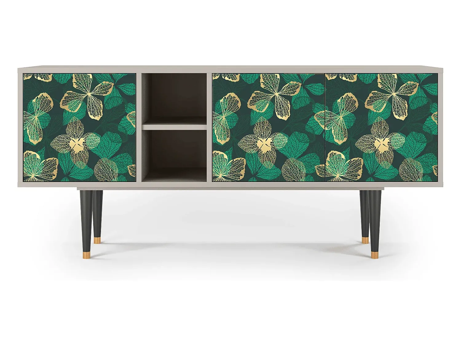 Móvel De Tv* Mueble de TV - 150х69х41 cm - T5 - Green Flower, Areia Bege