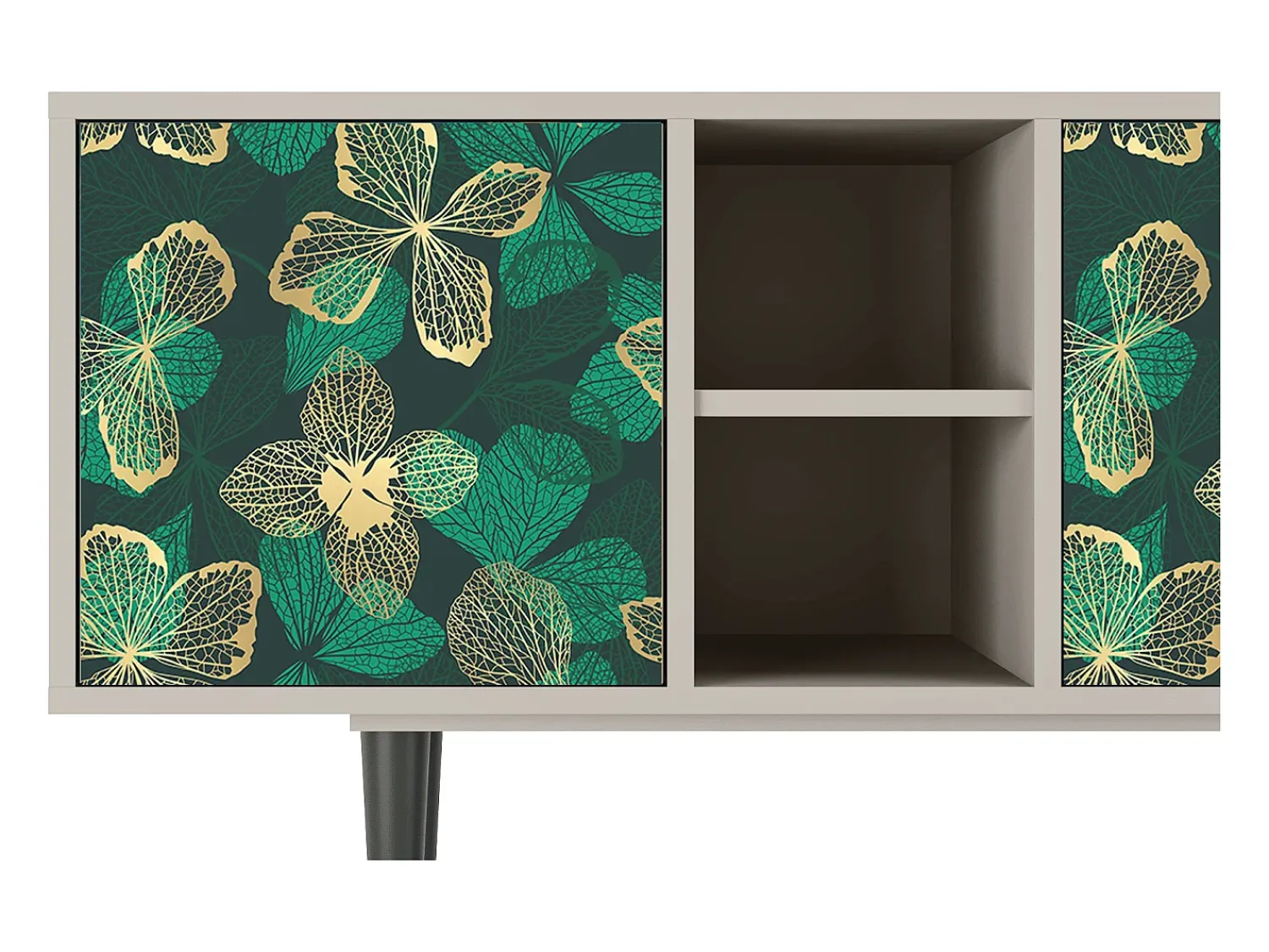 Móvel De Tv* Mueble de TV - 150х69х41 cm - T5 - Green Flower, Areia Bege