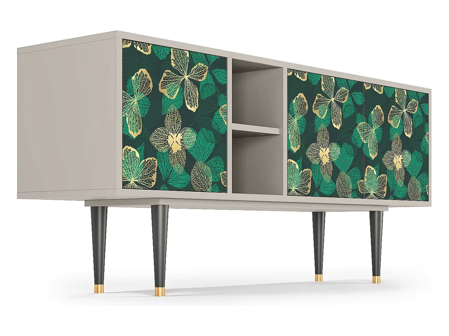 Móvel De Tv* Mueble de TV - 150х69х41 cm - T5 - Green Flower, Areia Bege