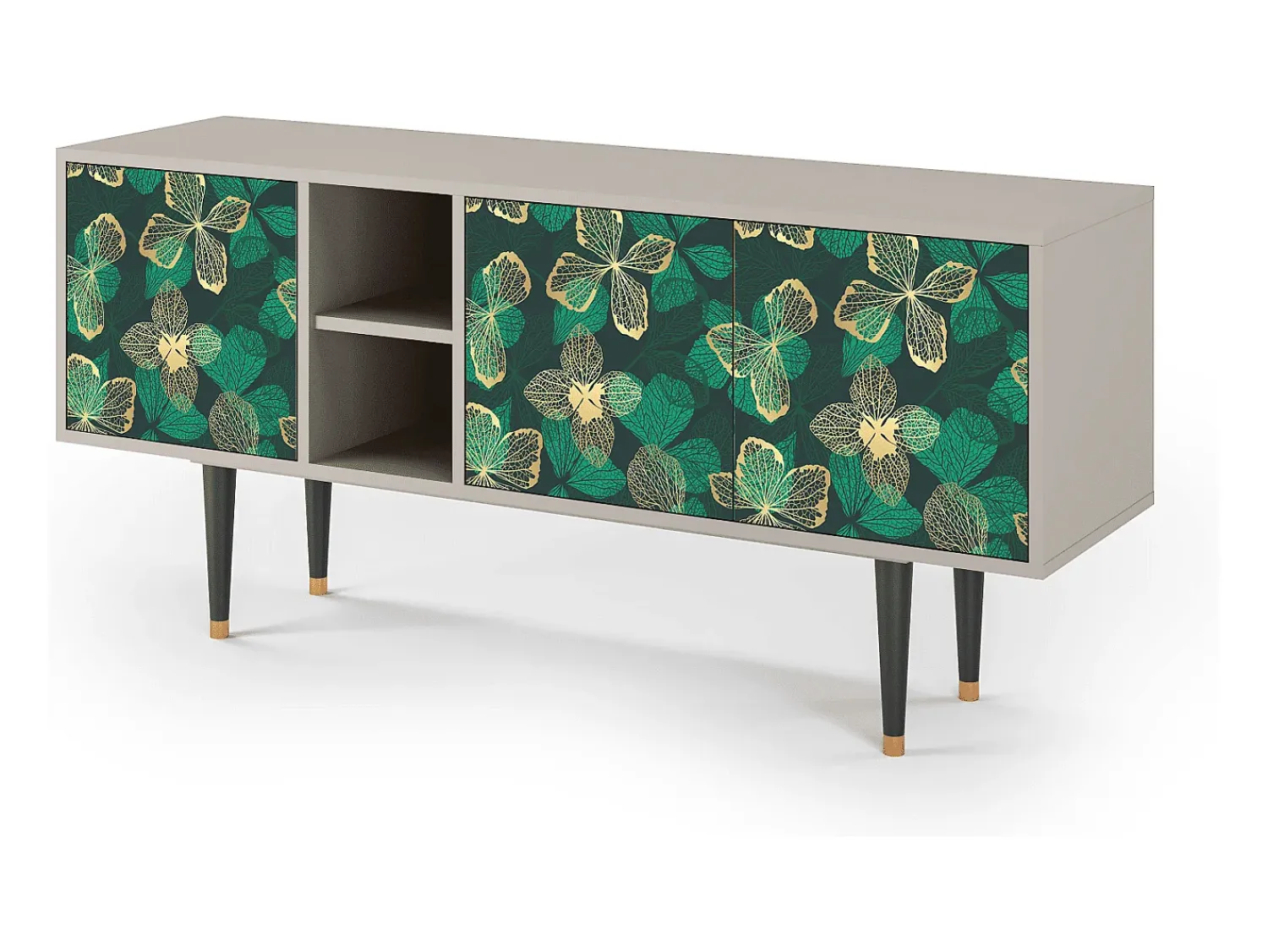 Móvel De Tv* Mueble de TV - 150х69х41 cm - T5 - Green Flower, Areia Bege