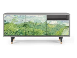 Móvel De Tv* Mueble de TV - 125х56х41 cm - T7 - Green Wheat Fields, Cinza Cinzento