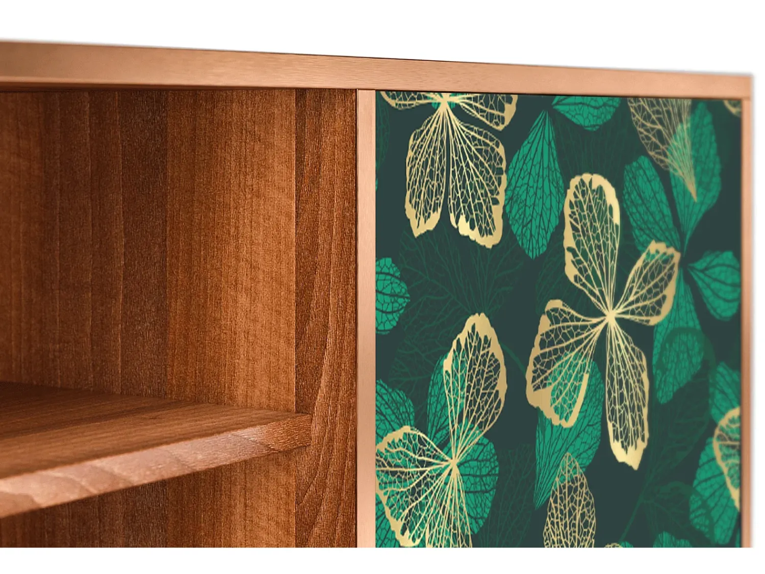 Móvel De Tv* Mueble de TV - 170х69х48 cm - T2 - Green Flower, Nogueira Castanho