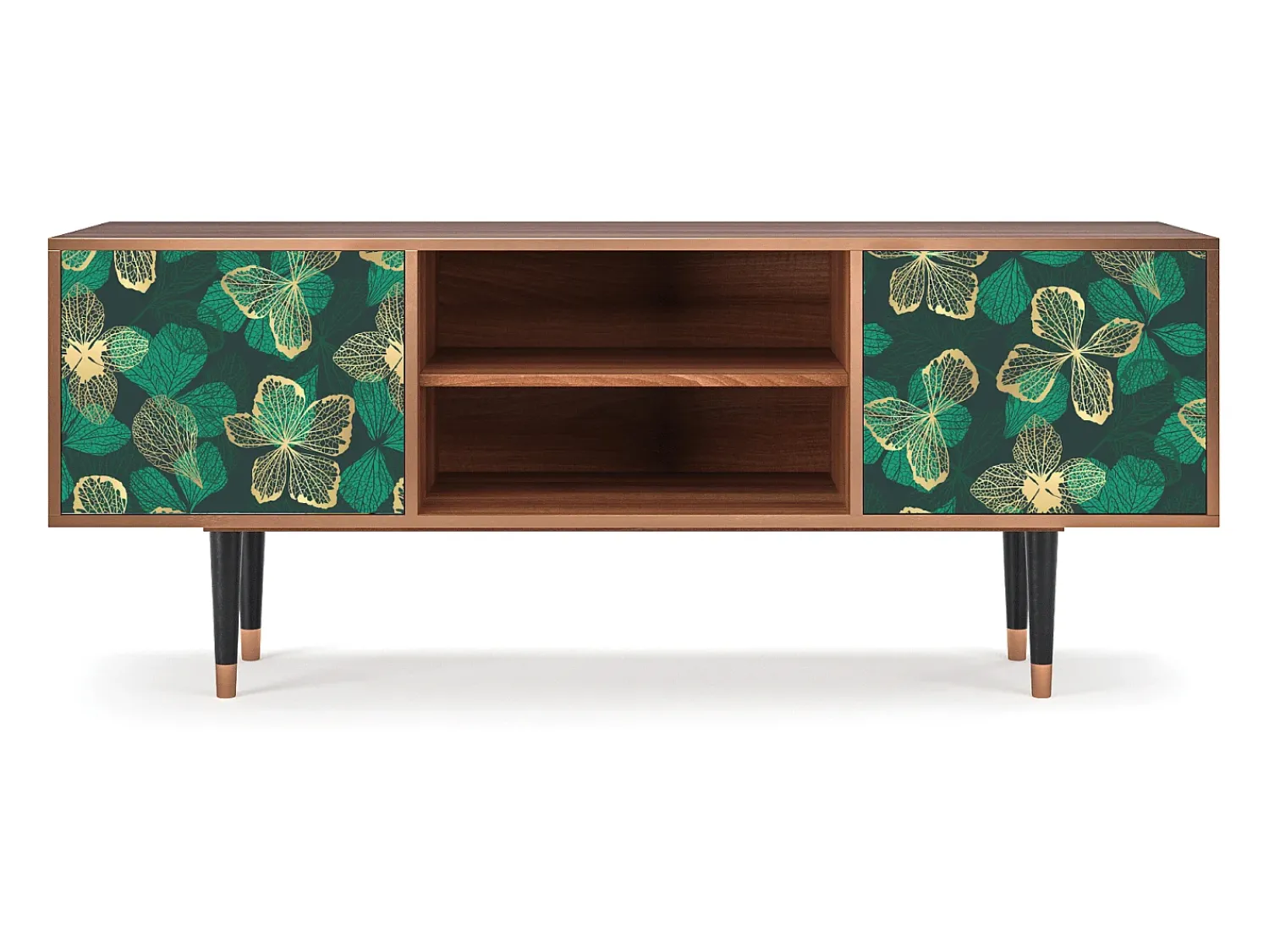 Móvel De Tv* Mueble de TV - 170х69х48 cm - T2 - Green Flower, Nogueira Castanho