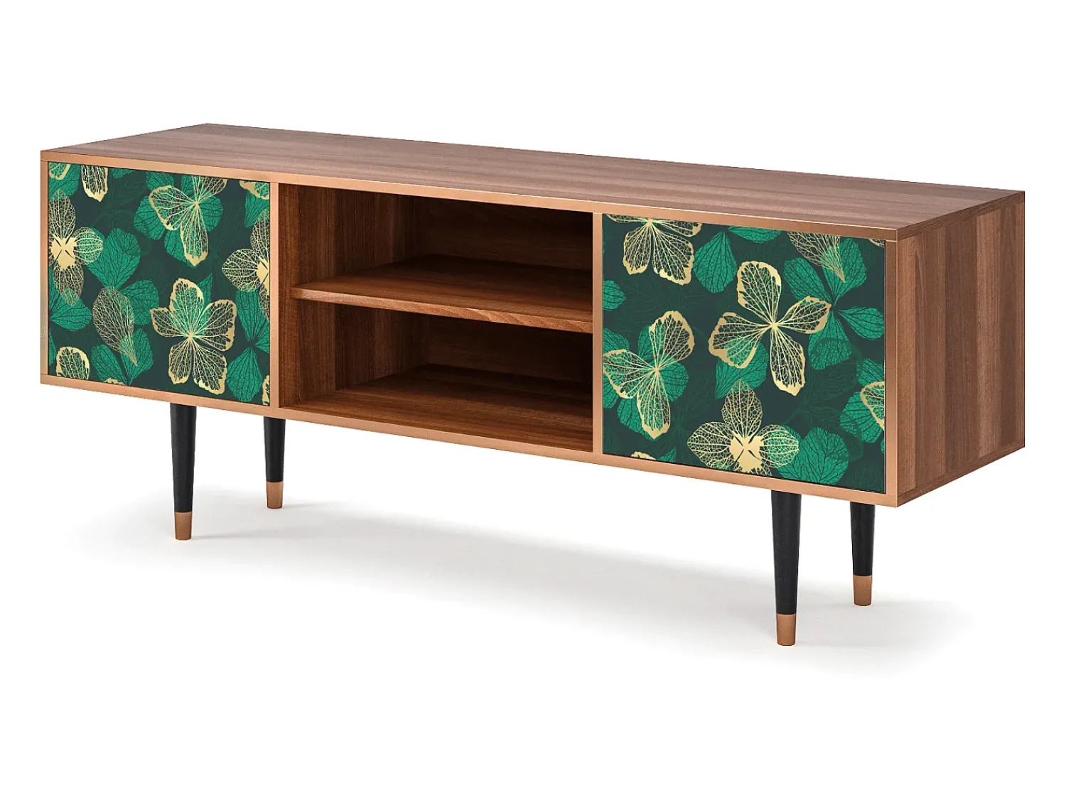 Móvel De Tv* Mueble de TV - 170х69х48 cm - T2 - Green Flower, Nogueira Castanho