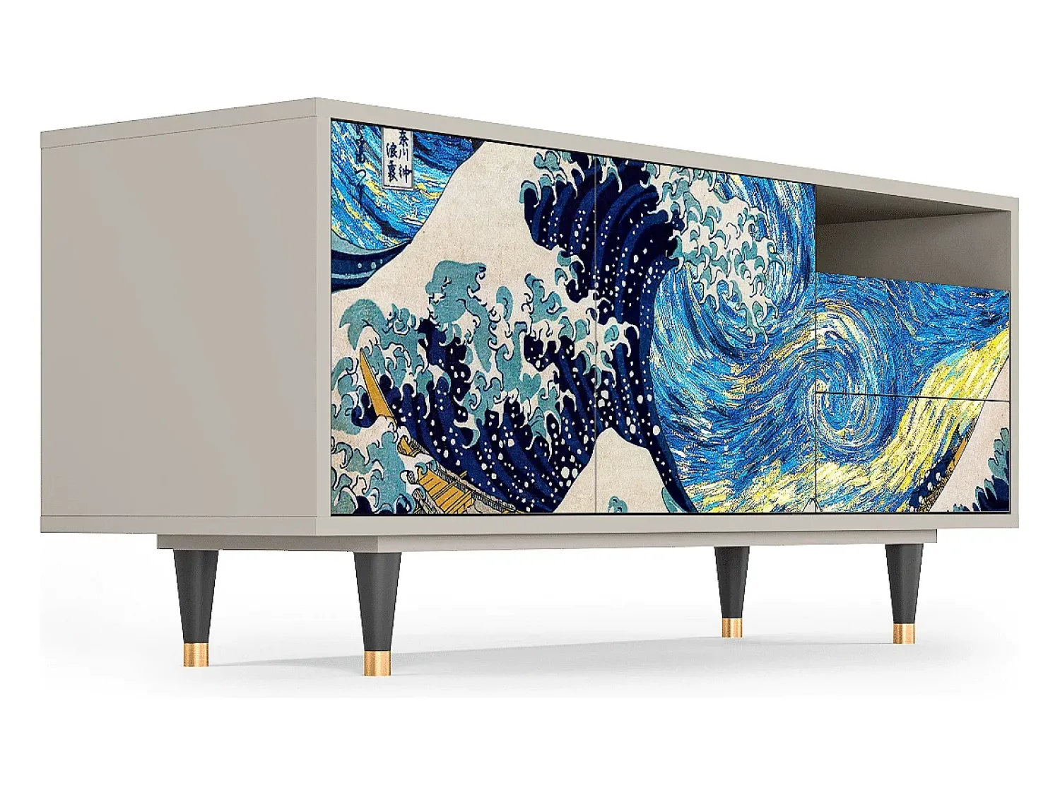 Mueble de TV - 125х56х41 cm - T7 - Great Wave, Areia^ Móvel De Tv