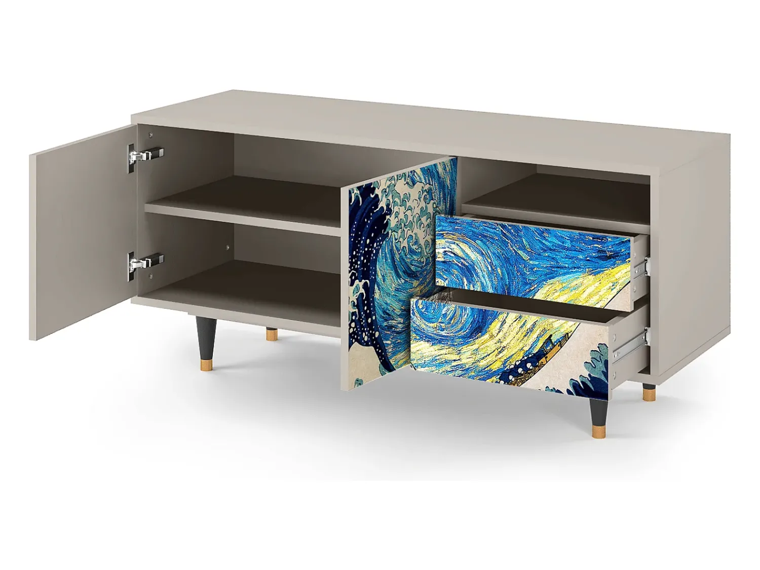 Mueble de TV - 125х56х41 cm - T7 - Great Wave, Areia^ Móvel De Tv