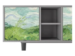 Outlet Mueble de TV - 150х69х41 cm - T5 - Green Wheat Fields, Cinza Cinzento